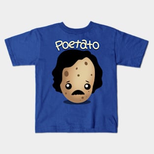 Poetato Funny Retro Vintage Edgar Allan Poe Cute Kawaii Potato Funny Pun Kids T-Shirt